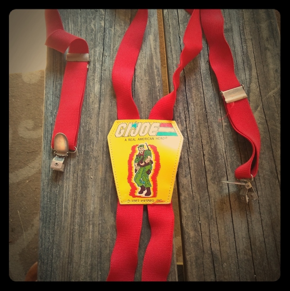 Vintage 1987 Hasbro G.I. Joe yellow red suspenders